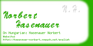 norbert hasenauer business card